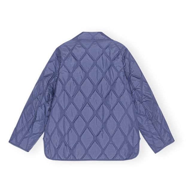 Asymmetric Quilted Jacket | Grey blue