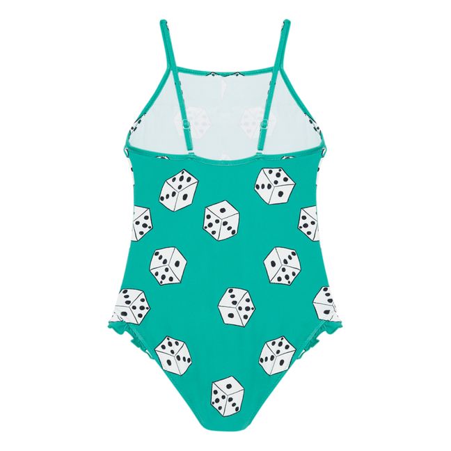 Cubes Recycled Polyester One-Piece Swimsuit | Grün