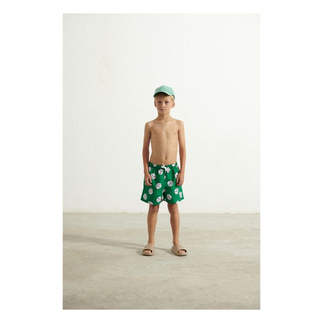 Cubes Recycled Polyamide Swimming Trunks | Verde