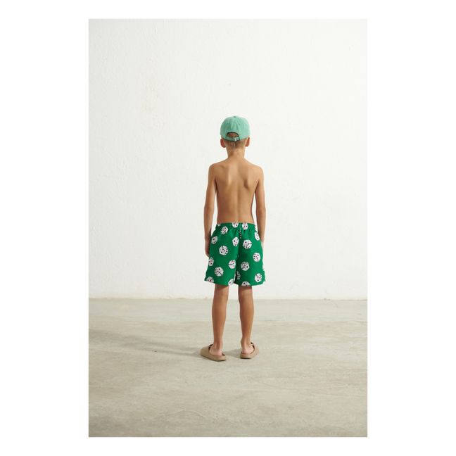 Cubes Recycled Polyamide Swimming Trunks | Green