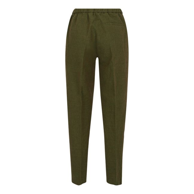 Pantalon Elastiqué Coton et Lin | Vert
