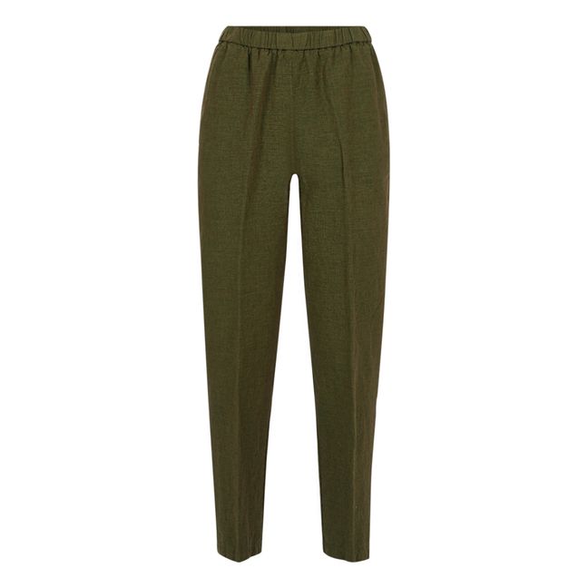 Stretchy Cotton and Linen Trousers | Verde
