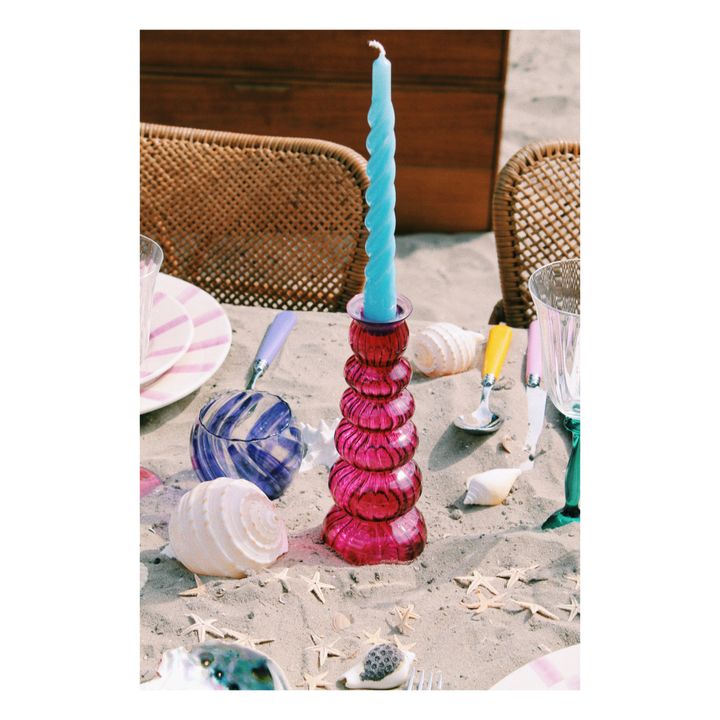 Kerzenhalter aus Glas Shell of secrets | Violett- Produktbild Nr. 1