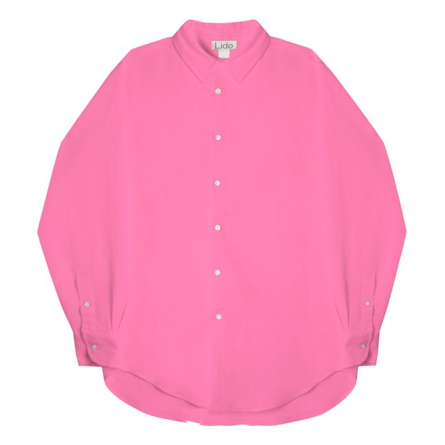 Linen Long Sleeve Shirt | Fuchsie