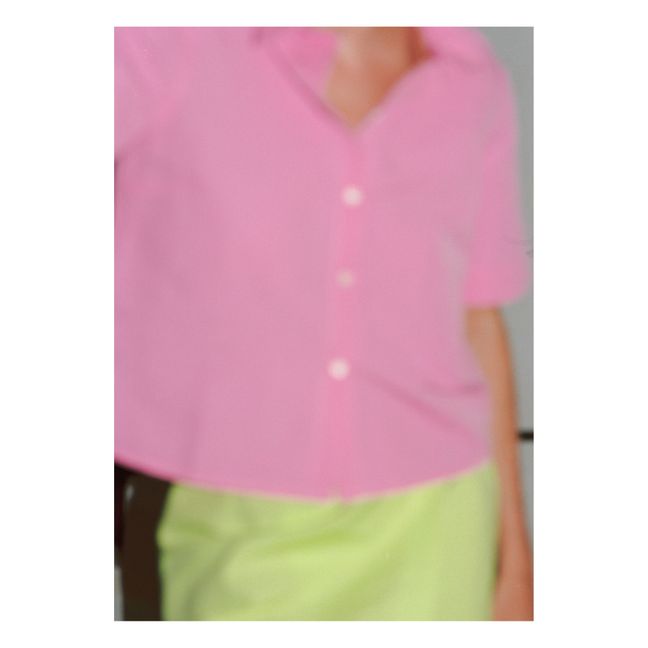 Linen Short Sleeve Shirt | Fuchsie