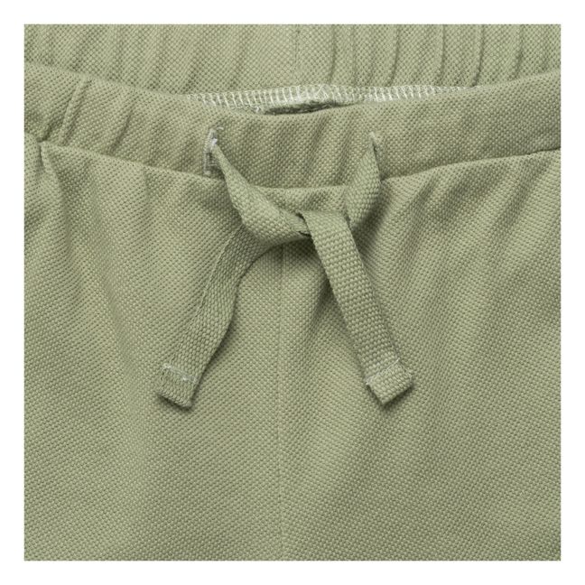 Pantalones cortos de algodón orgánico piqué Ejby | Verde