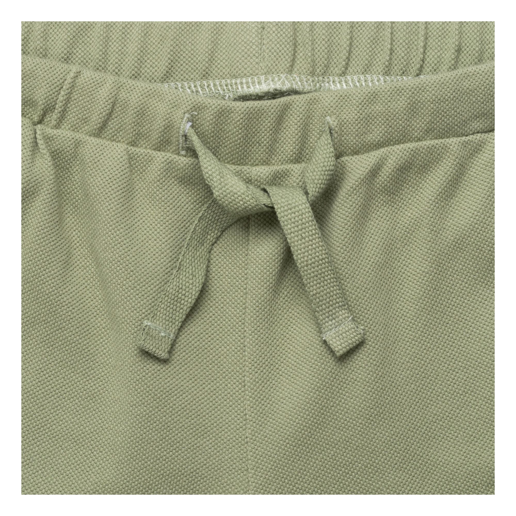 Flor de la ciudad ladrón Gimnasta Minimalisma - Pantalones cortos de algodón orgánico piqué Ejby - Verde |  Smallable