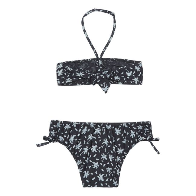 Marathi Printed Two-piece Swimsuit | Black