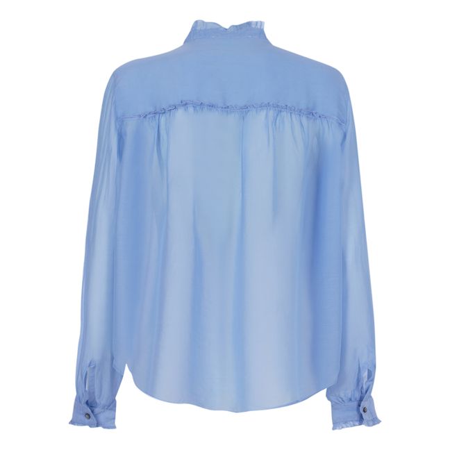 Cotton Muslin and Silk Blouse | Azul