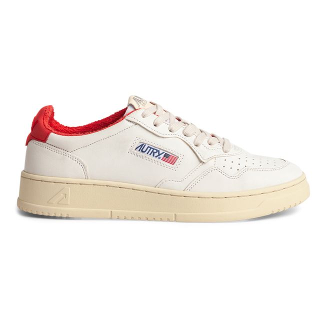 Medalist Low-Top Goat Leather/Terry Cloth Sneakers | Red