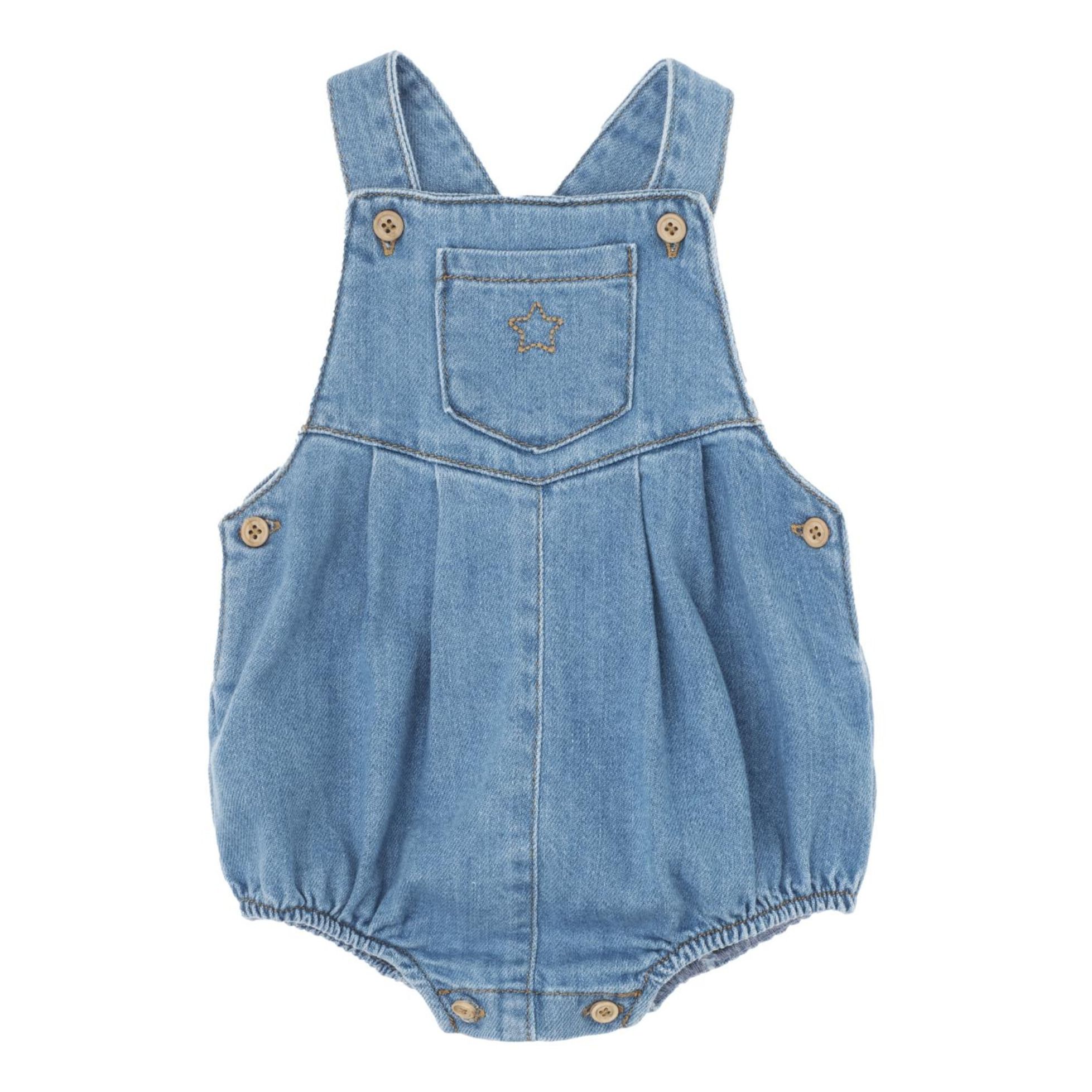 Tocoto Vintage Barboteuse Denim Baby Boy Denim blue Smallable