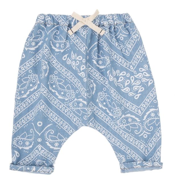Baby Chambray Printed Harem Pants | Denim blue