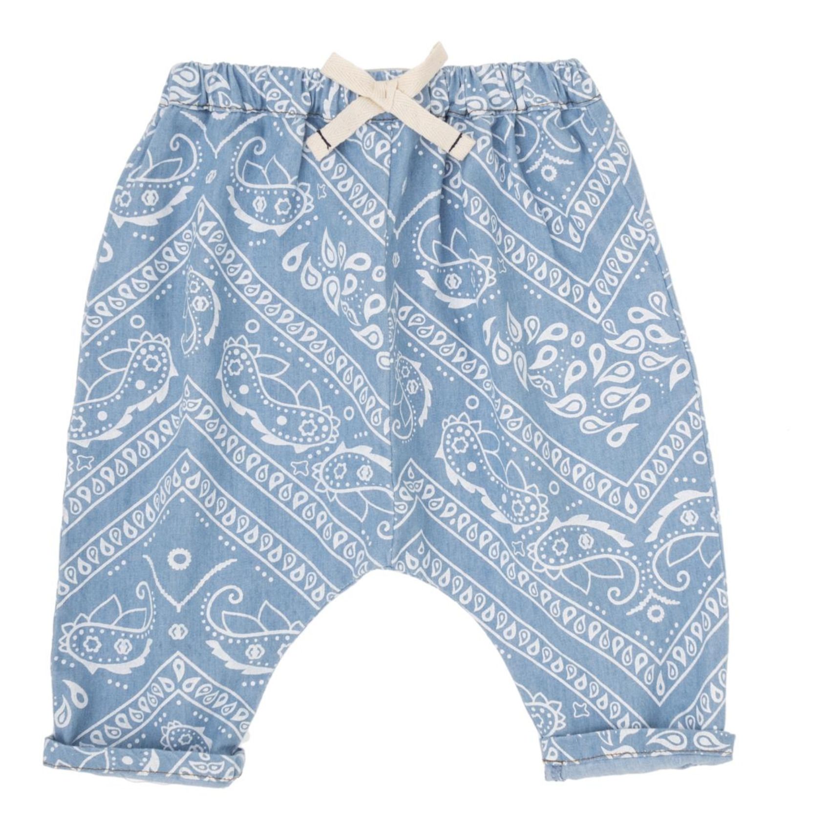Baby-Sarouel Bedruckt Chambray | Denim- Produktbild Nr. 0