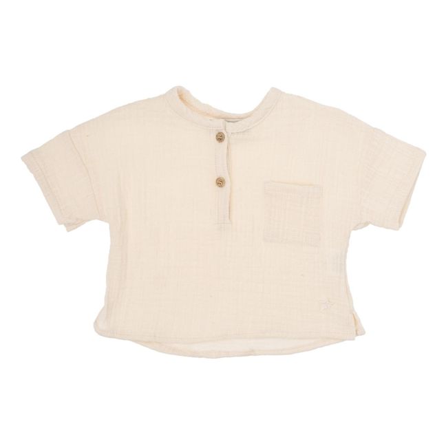 Baby Lisa Woven Cotton Fabric Shirt | Ecru