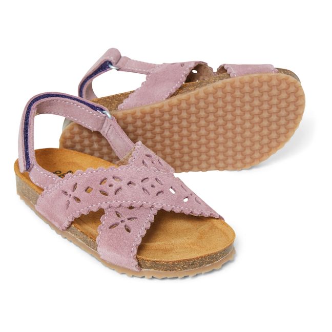 Two Con Me Suede Crossover Sandals | Purple