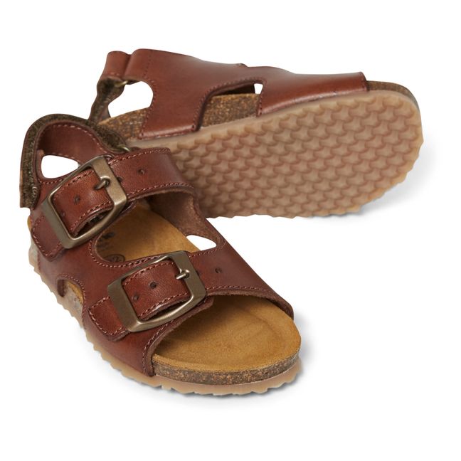 Two Con Me - Sandales Boucles Doubles | Cognac-Farbe