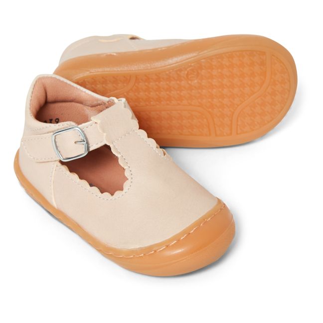 Scallop Cruiser Velcro Ballet Flats | Cream