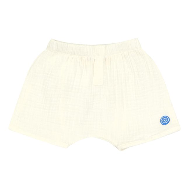 Puck Woven Cotton Fabric Short | Ecru