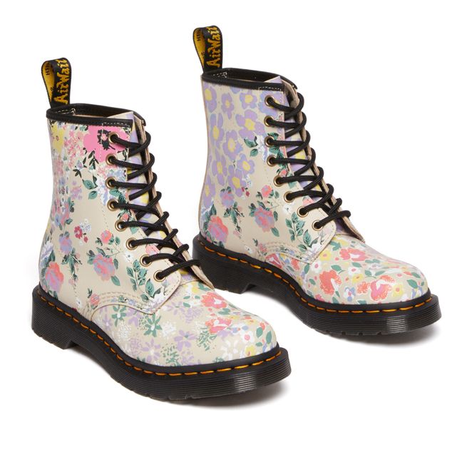 1460 Floral Lace-Up Boots | Beige
