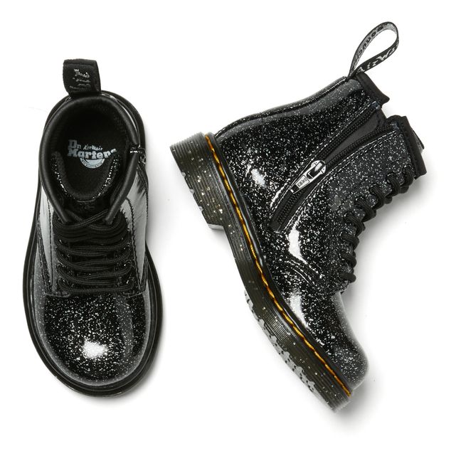 1460 Sparkle Patent Leather Lace-Up Boots | Black