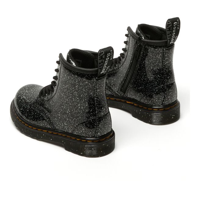 1460 Sparkle Patent Leather Lace-Up Boots | Black