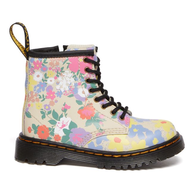 1460 Floral Mash Up Lace-Up Low Boots | Beige