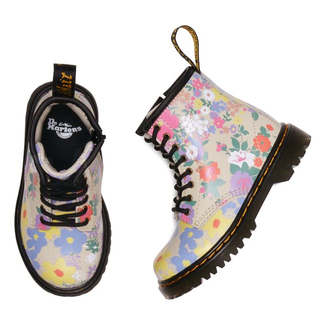 1460 Floral Mash Up Lace-Up Low Boots | Beige