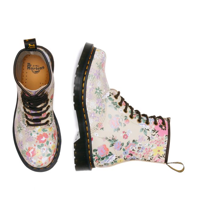 1460 Floral Lace-Up Boots | Beige