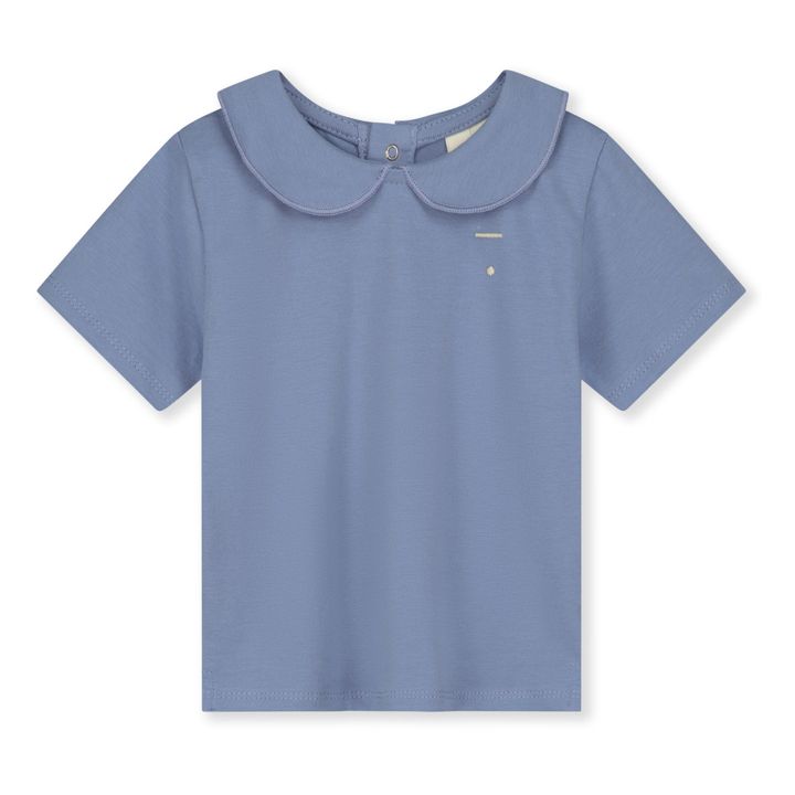 Gray Label Organic Cotton Peter Pan Collar Tshirt Blue Smallable
