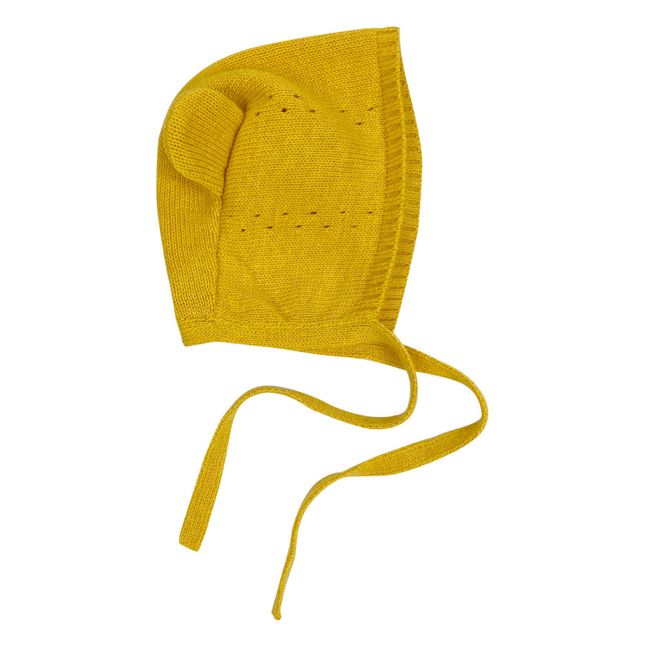 Bear Ears Organic Cotton Knit Beanie | Giallo