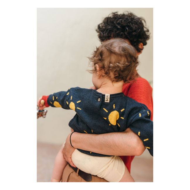 Pull Tricot Coton Bio Sun | Jaune