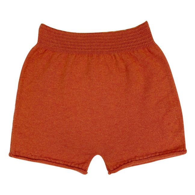 Organic Cotton Knitted Shorts | Coral