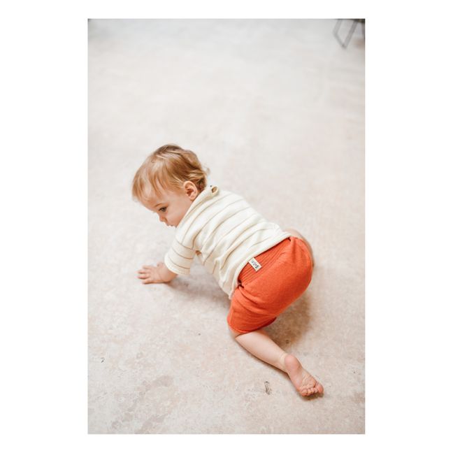 Organic Cotton Knitted Shorts | Coral