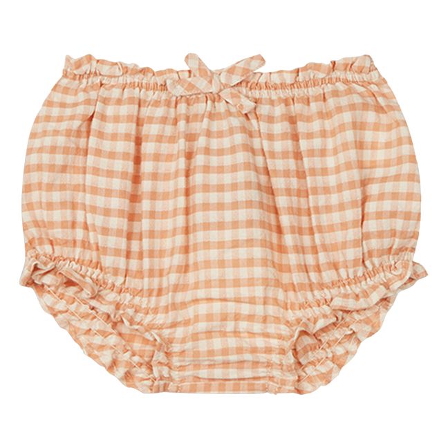 Petra Checked Organic Cotton Bloomer | Pale pink