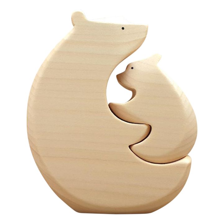 Bear Hug Wooden Figurine | Natural- Product image n°0