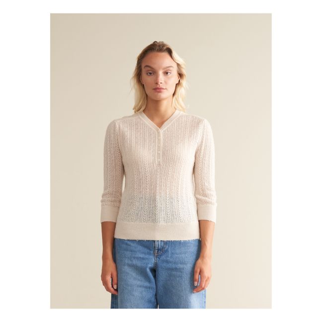 Jersey extra fino de lana merina Rybu - Colección Mujer | Crudo