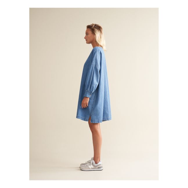 Vestido de algodón orgánico Astro - Colección Mujer | Vaquero Blanqueado