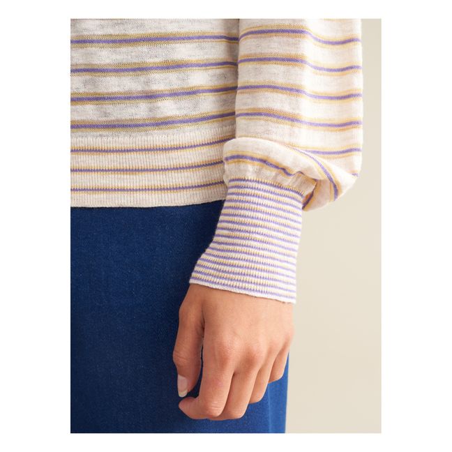 Pullover Gopsy gestreift - Damenkollektion  | Lavendel