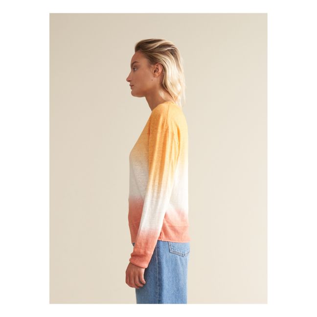 T-Shirt Senia Tie &amp; Dye Leinen - Damenkollektion | Orange