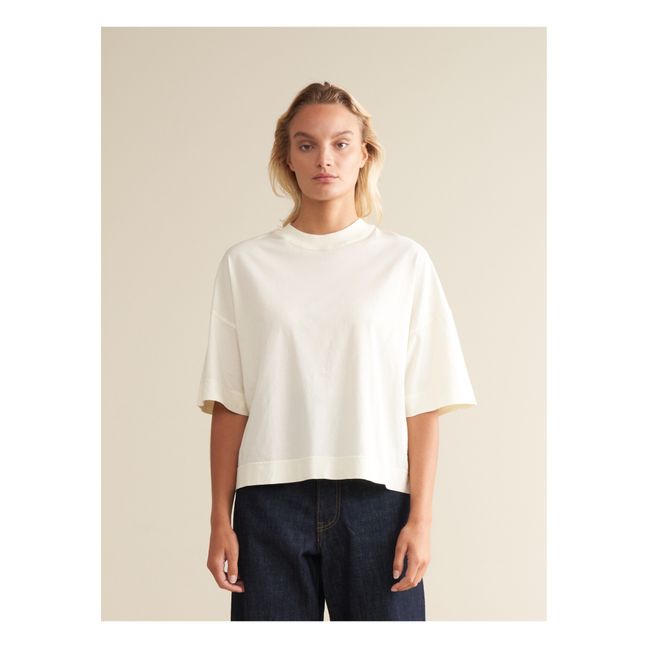 T-Shirt Vim in cotone organico - Collezione Donna | Gesso