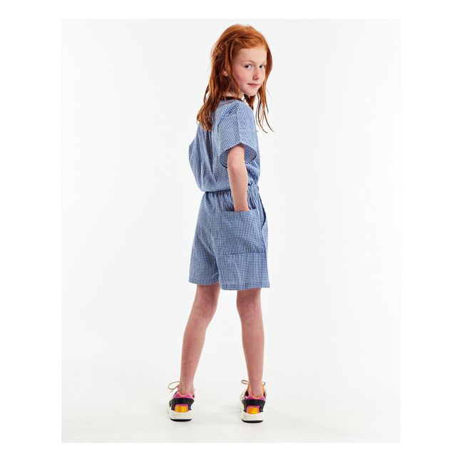 Kurzer Overall kariert Youri | Blau