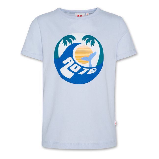 T-shirt Mat Aloha Coton Recyclé | Azul Cielo