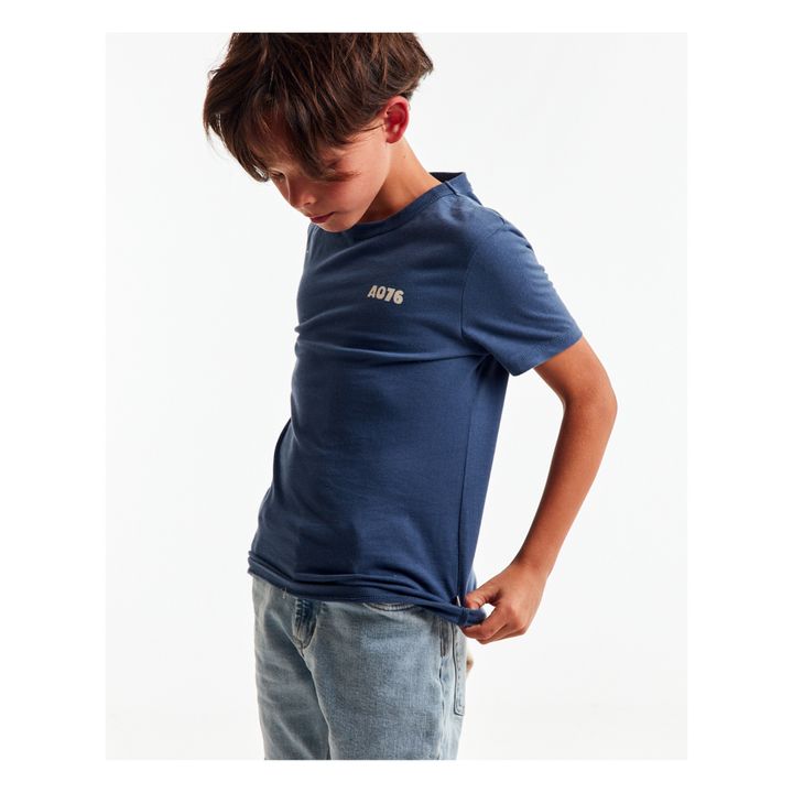 Camiseta de algodón reciclado mate Sunset | Azul- Imagen del producto n°2