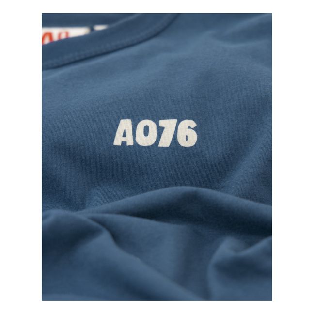 Camiseta de algodón reciclado mate Sunset | Azul