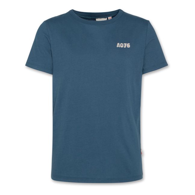 Camiseta de algodón reciclado mate Sunset | Azul