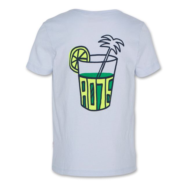 Camiseta de algodón reciclado mate Lemonade | Azul Cielo