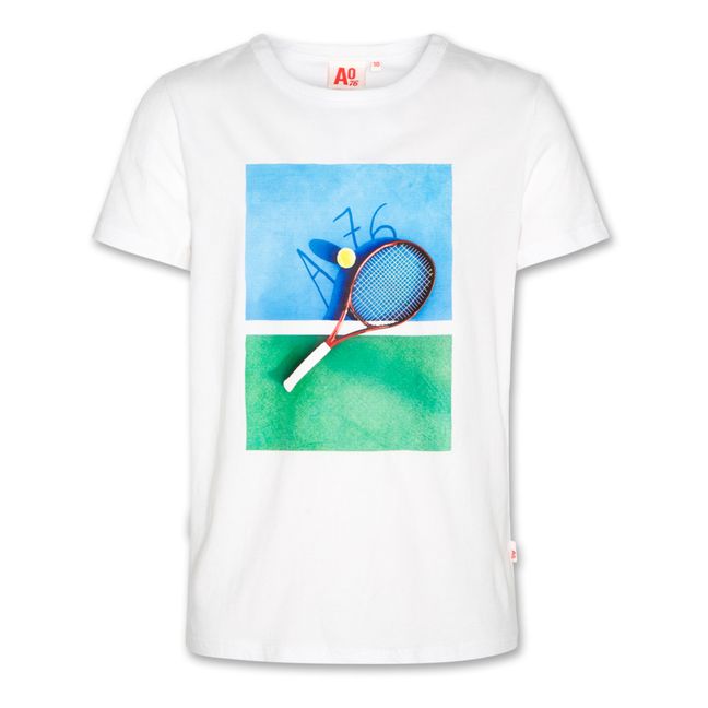 T-shirt Mat Tennis Coton Recyclé | Blanco
