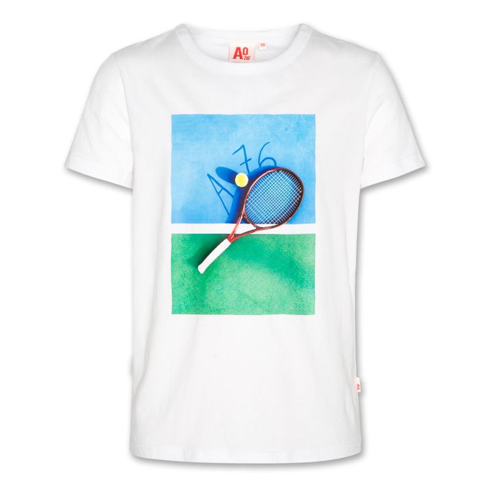 Camiseta de algodón reciclado Mat Tennis | Blanco- Imagen del producto n°0