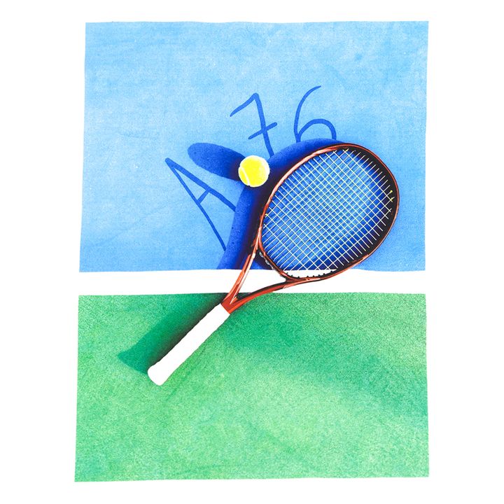 Camiseta de algodón reciclado Mat Tennis | Blanco- Imagen del producto n°1