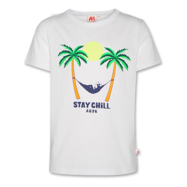 T-shirt Mat Stay Chill Coton Recyclé | Blanc
